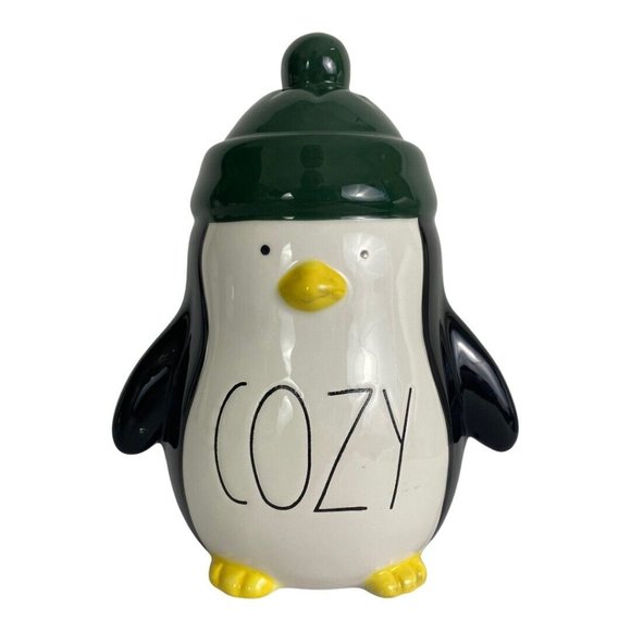 Rae Dunn COZY Penguin With Green Santa’s Hat Christmas Holiday Decor 8" NEW